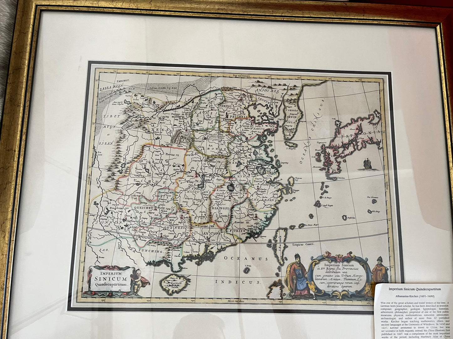 Imperium Sinicum Quindecupartitum - Kircher 1667 (Map of China)