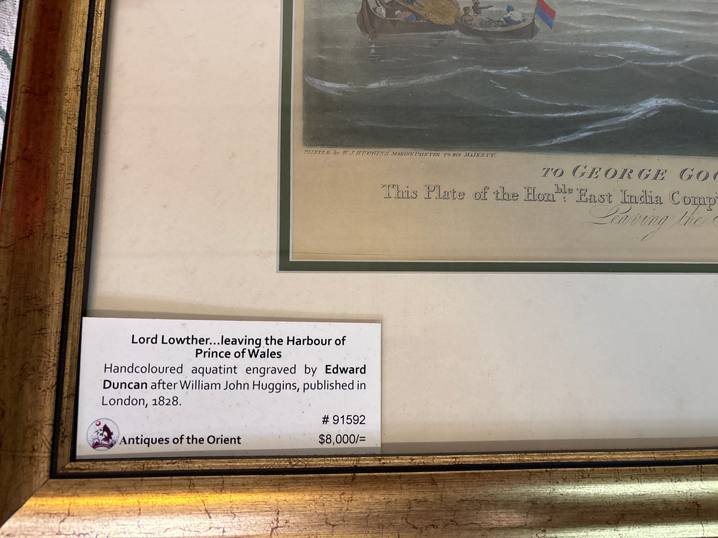 The Hon’ble East India Company’s Ship ‘Lord Lowther’ - Huggins 1828