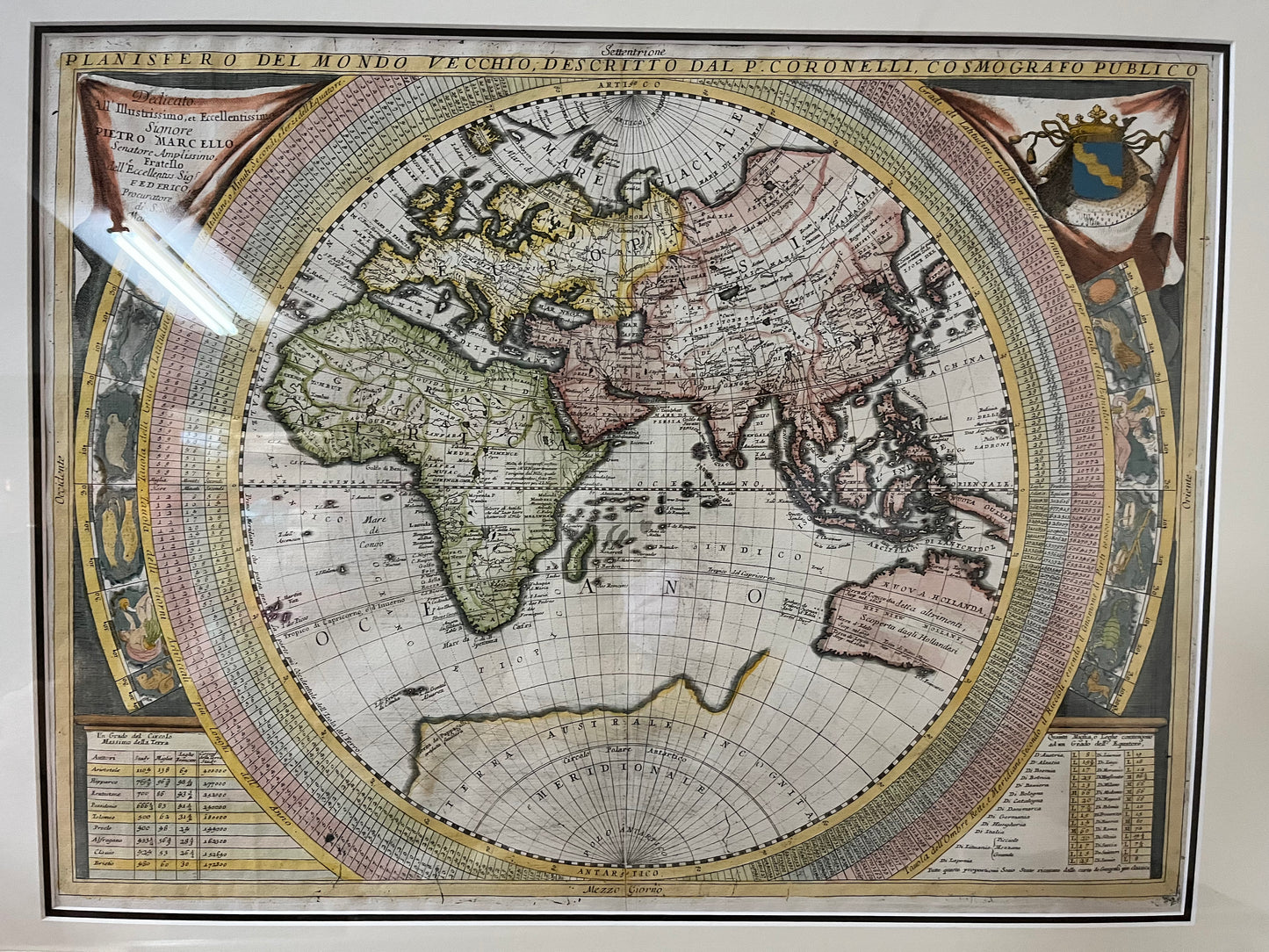 Planisfero Del Mondo Vecchio - Coronelli 1691