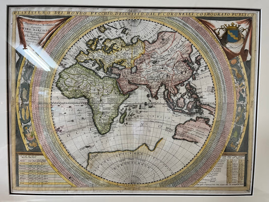 Planisfero Del Mondo Vecchio - Coronelli 1691