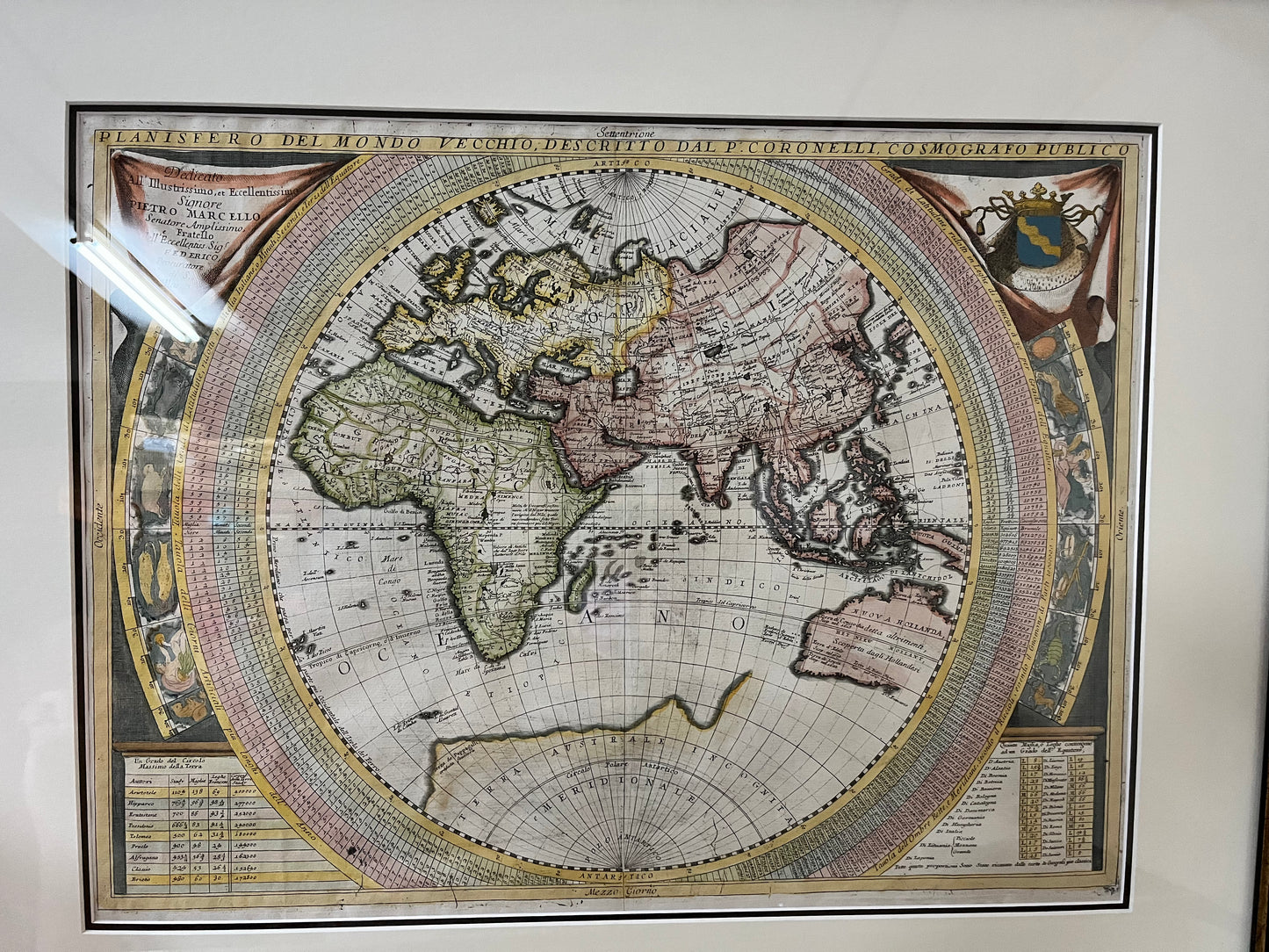 Planisfero Del Mondo Vecchio - Coronelli 1691