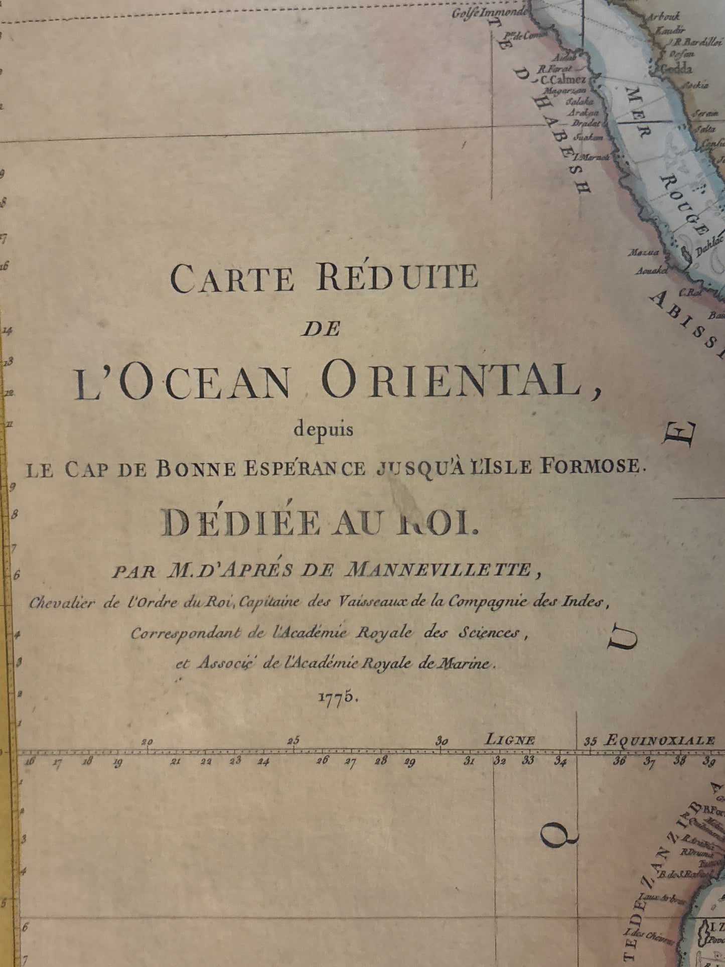 Carte Réduite de l'Ocean Oriental - Mannevillette 1775