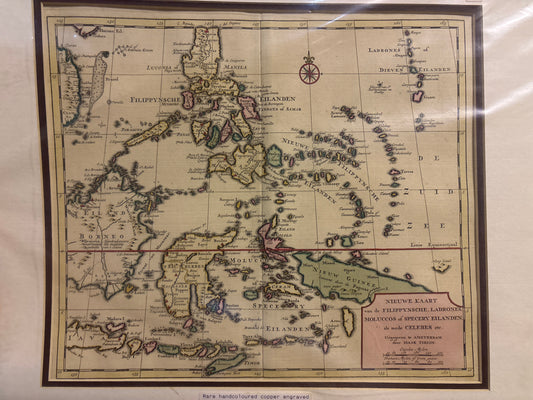 Vintage map of the Philippines with decorative elements