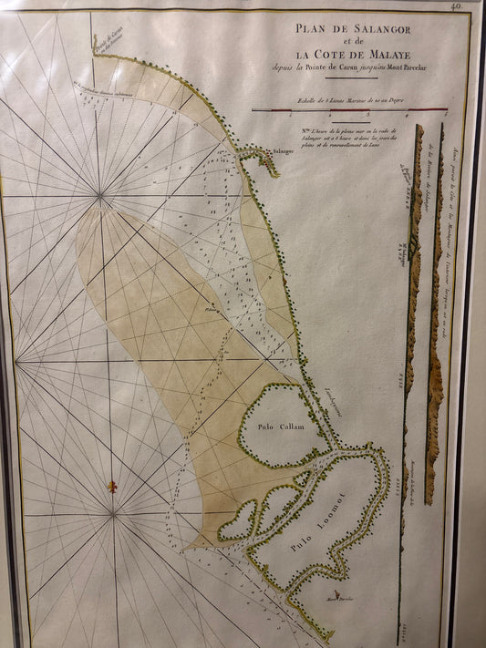Plan de Selangor (Plan of Selangor and the Coast of Malaya) - Bellin c. 1764