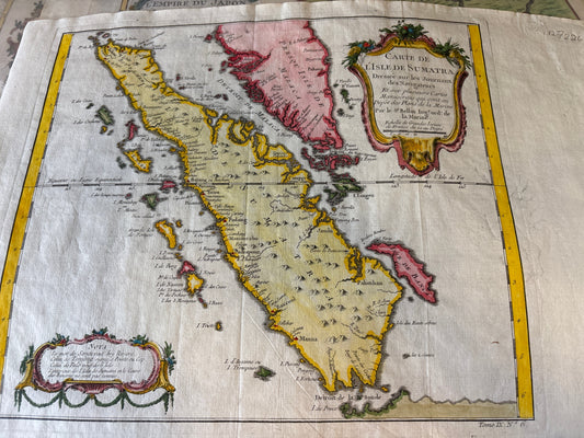 Carte de l'Isle de Sumatra (Map of the Island of Sumatra) - Bellin c.1750