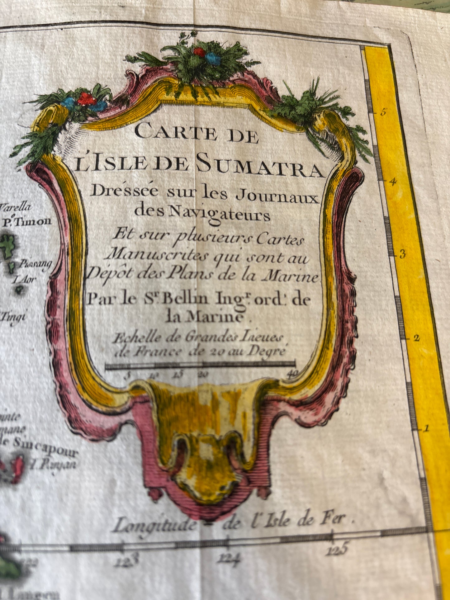 Carte de l'Isle de Sumatra (Map of the Island of Sumatra) - Bellin c.1750