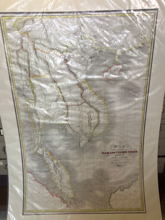 Map of the Kingdoms of Siam and Cochin China - Walker, 1828