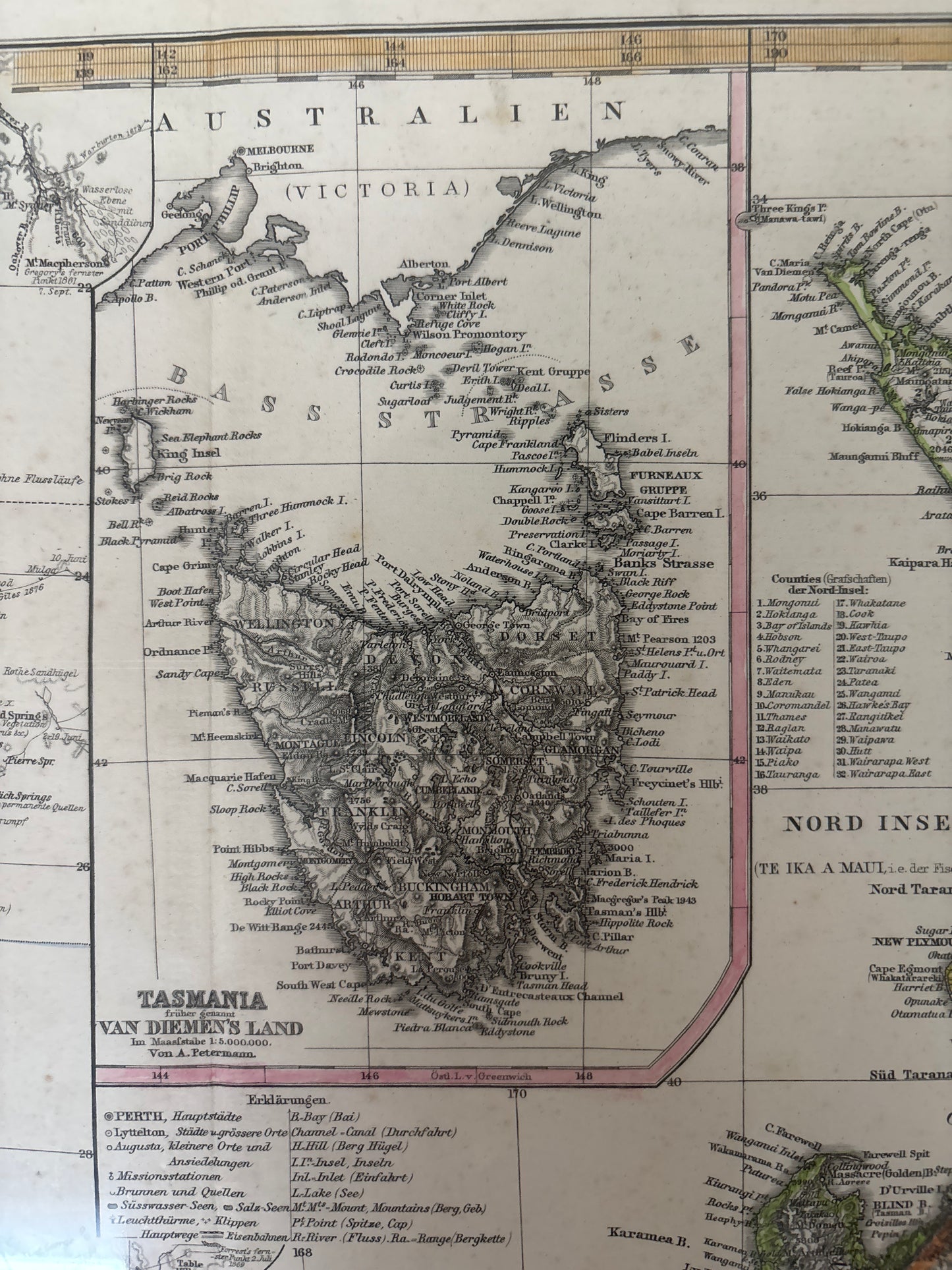 West Australia, New Seeland - Petermann 1880