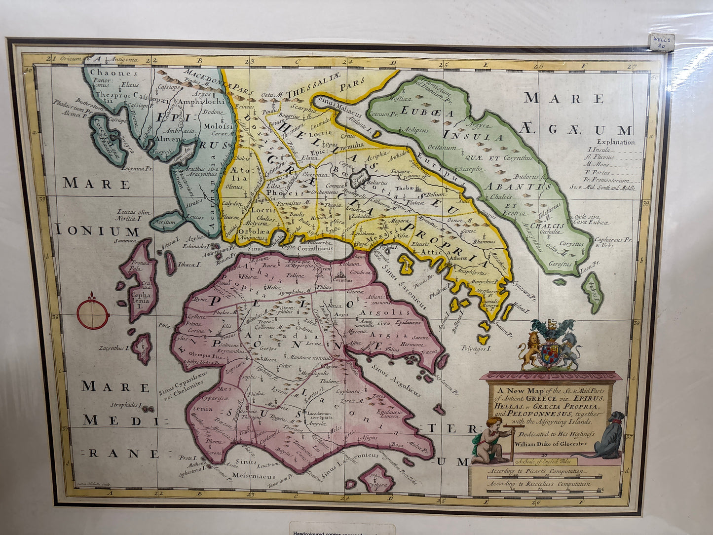 Map of Southern & Mid-Greece - Wells 1700