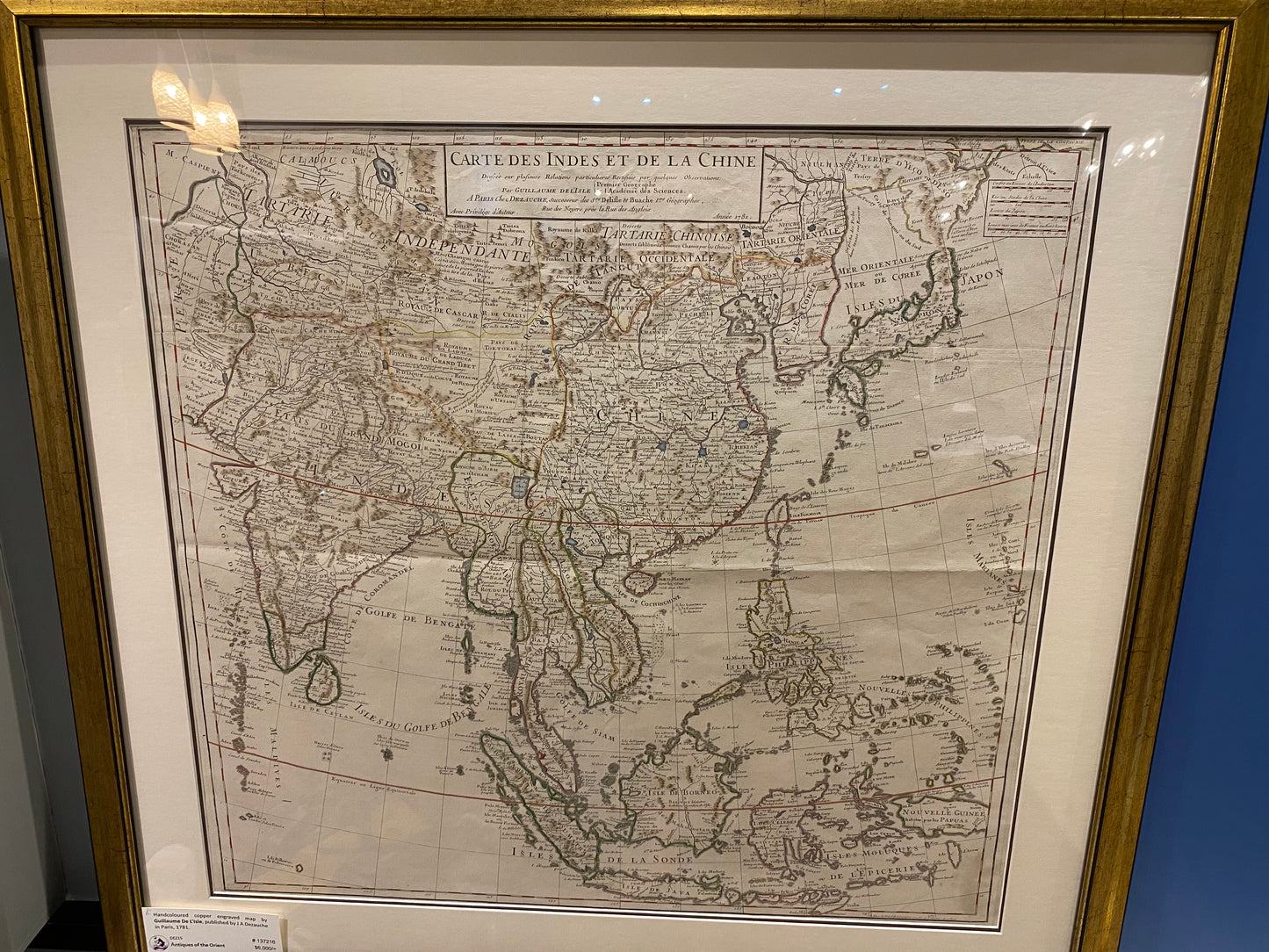 Carte Des Indes et de la Chine - De L'Isle/Buache 1781