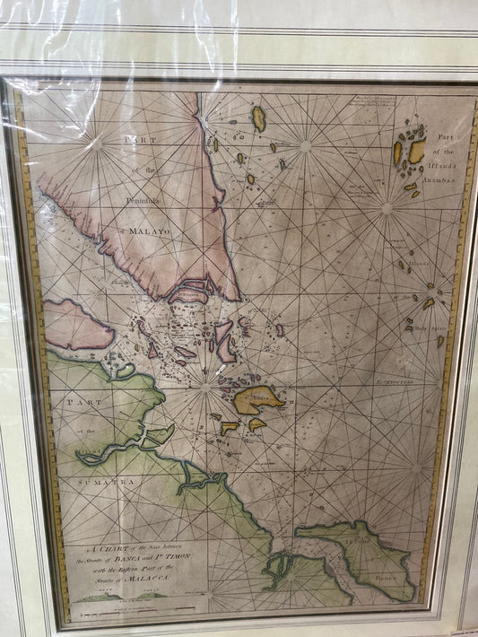 A Chart of the Seas between the Straits of Banca and Po. Timon: with Eastern Part of the Straits of Malacca - Herbert 1760