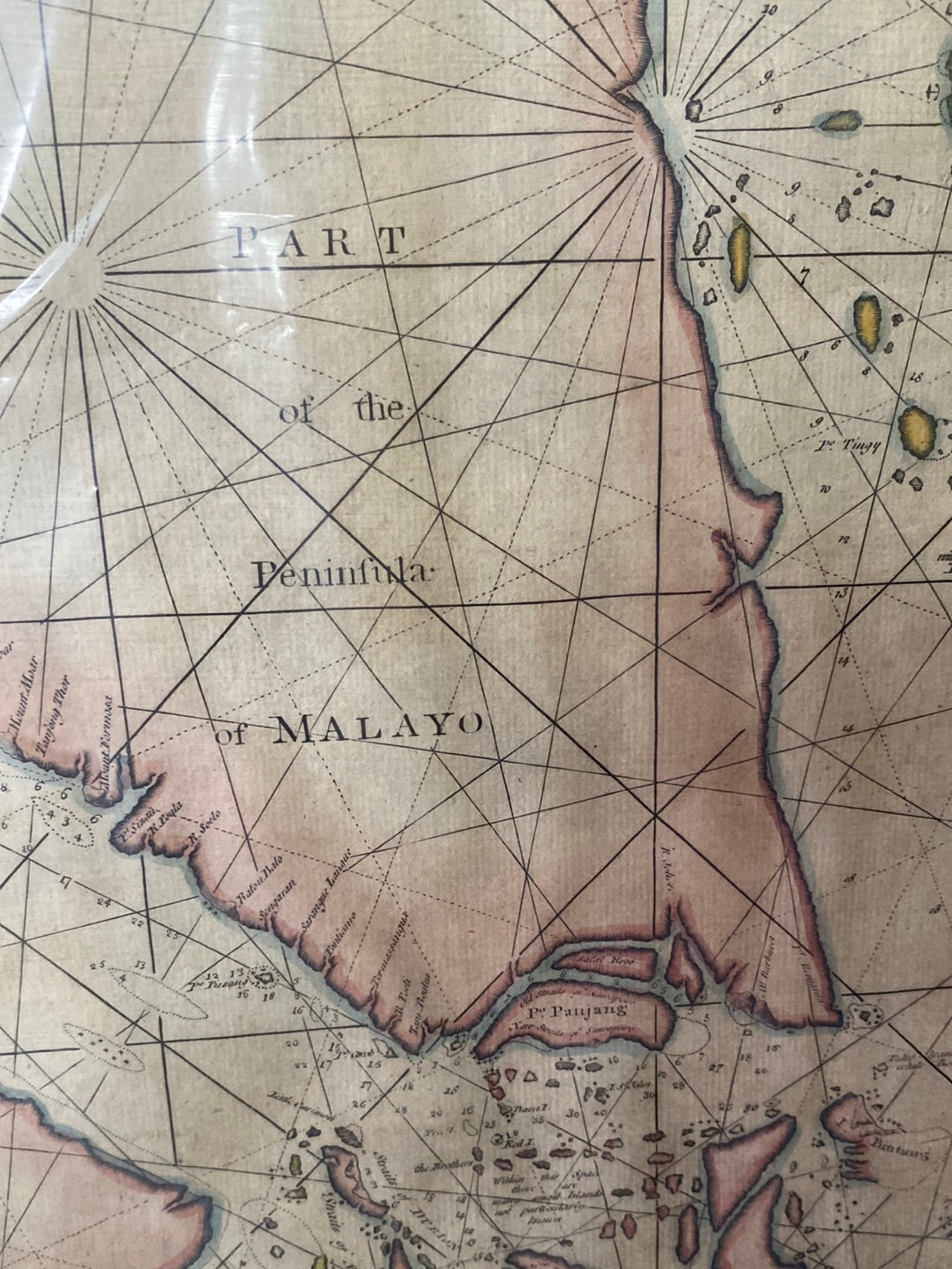 A Chart of the Seas between the Straits of Banca and Po. Timon: with Eastern Part of the Straits of Malacca - Herbert 1760